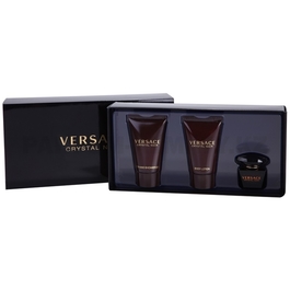 Фото Versace - Crystal Noir - Gift Set - Подарочный набор для женщин - Туалетная вода 5 мл + Молочко для тела 25 мл + Гель для душа 25 мл